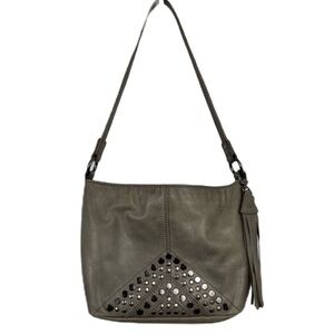 The Sak Y2K Studded Leather Indio Shoulder Bag size Small Gray Bohemian Retro